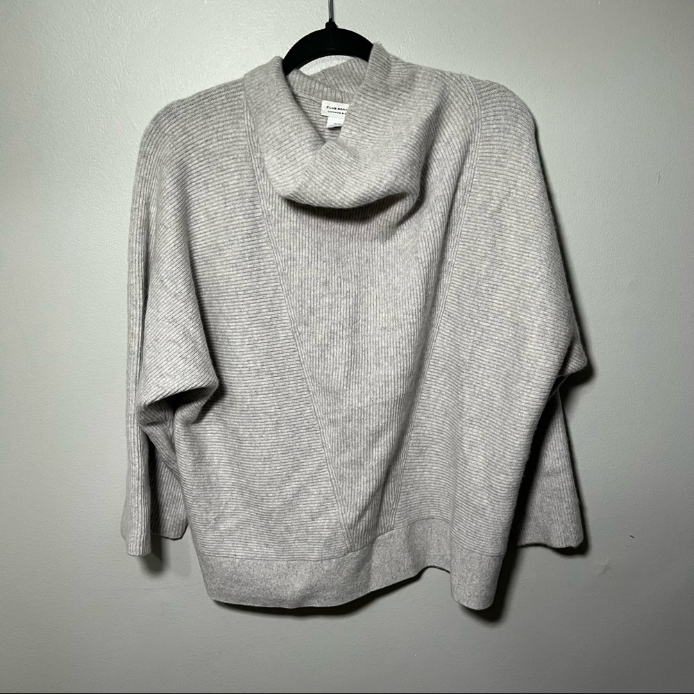 Club Monaco cashmere blend cowl neck ribbed pattern sweater top